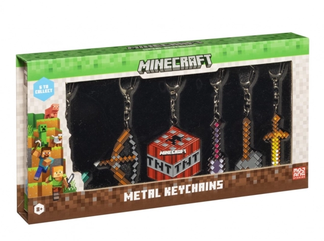 Minecraft Metallanhänger 6 Stück im Deluxe Set