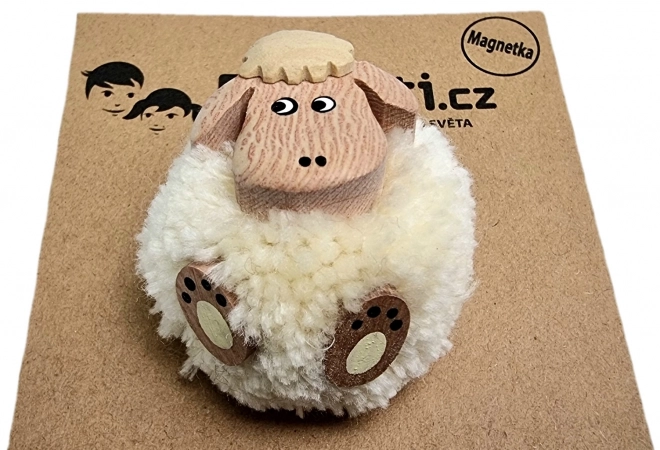 Dvůděti Houten magnet grote pompom Schaap