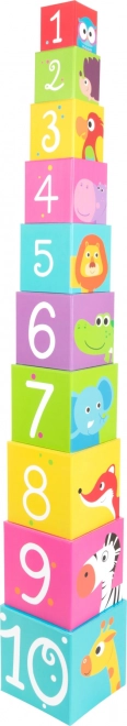 Kleine Voet Houten Toren met Dieren