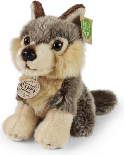 plush wolf sitting 18 cm eco friendly