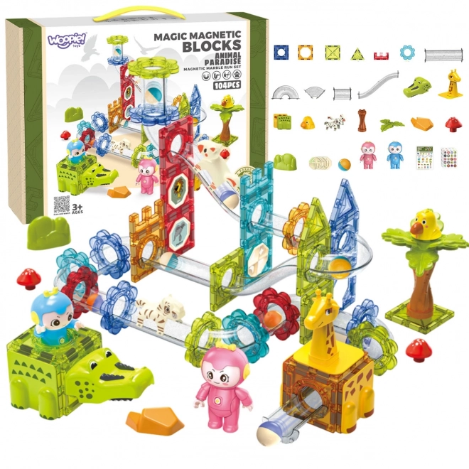 Magnetic Construction Set Rainbow Track Children's Paradise 104 pcs