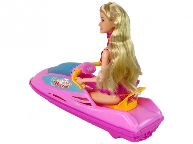 Puppet set with pink water scooter