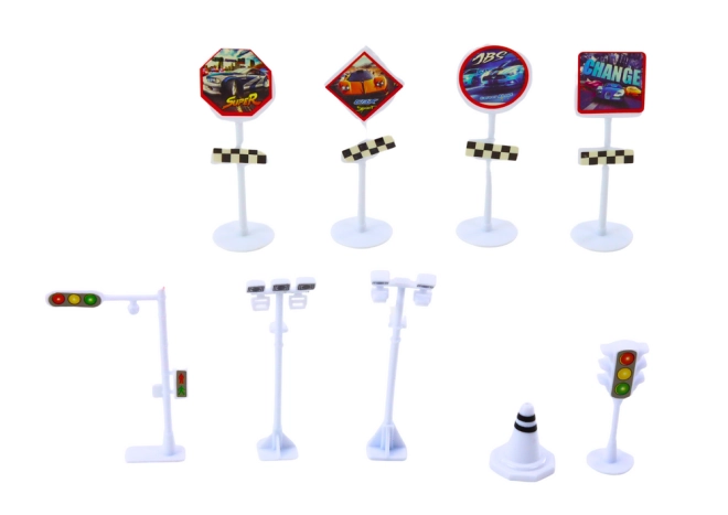 Traffic signs and mat