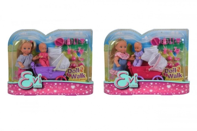 Panenka Evička pop wandel, met kinderwagen, 2 soorten