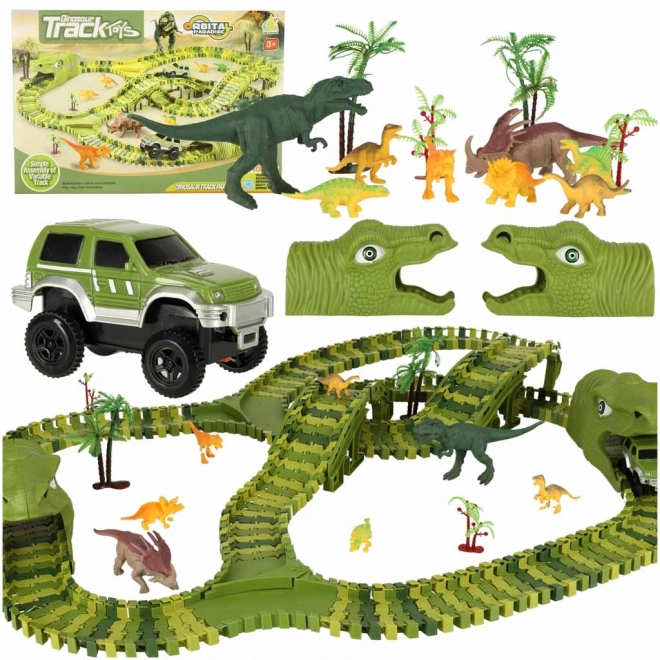 Dinosaurus racebaan met auto's 240 onderdelen