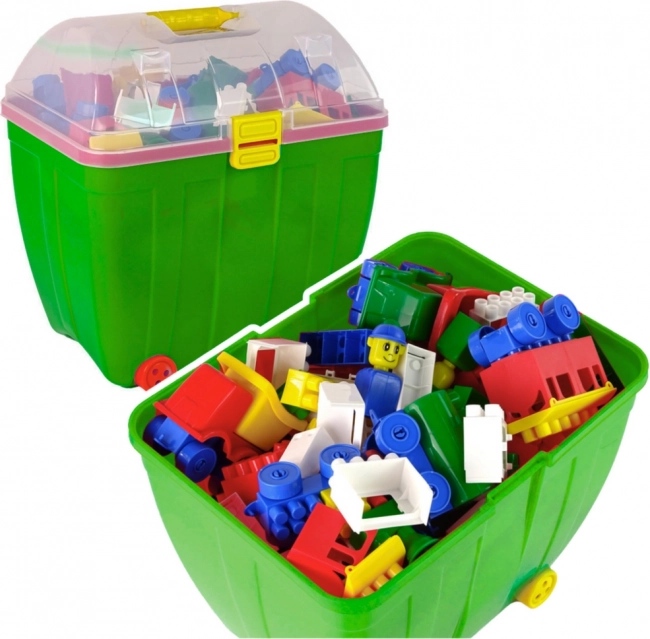 Large Suitcase with Colorful Blocks K2 280 pcs green
