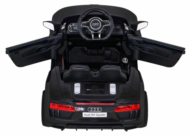 Audi R8 kinder elektrische auto zwart met afstandsbediening, EVA wielen, langzame start en MP3 LED