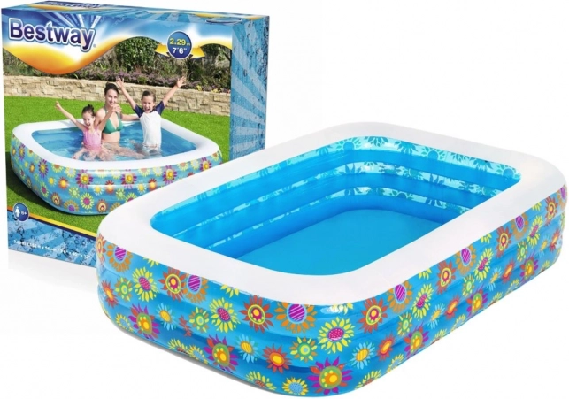 Bestway Family Inflatable Pool with Floral Pattern