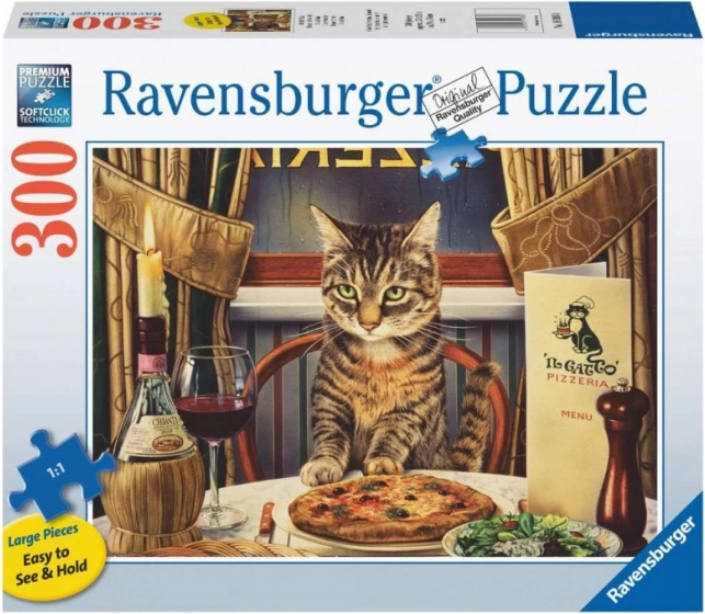 Puzzel 2D Groot Formaat - Diner in je eentje 300 stukjes