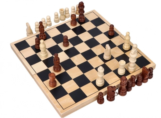Houten schaakspel