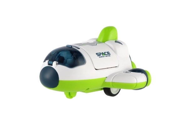 Rakettan/raket plastic 10x11cm met astronaut op inertie 2 kleuren 12 stuks in doos