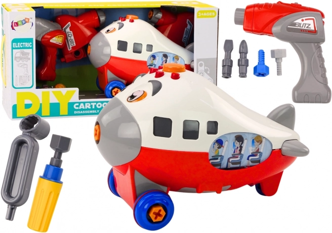 Cartoon vliegtuig om zelf te monteren DIY – rood