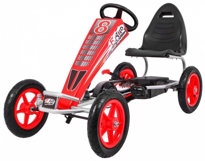 Gokart Full Ahead AIR met pedalen voor kinderen 3+ Rood + Verstelbare stoel + Opblaasbare wielen + Handrem