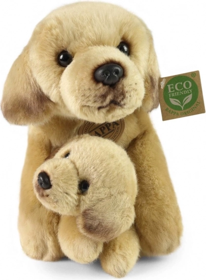 Rappa plush Labrador with puppy, lying 25 cm, eco‑friendly