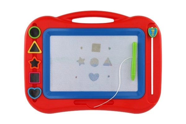 Rode magnetische tekentafel met stempels