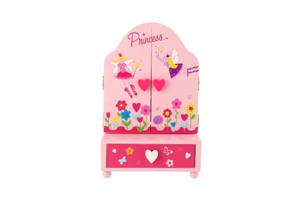 Spiegel sieradendoos Princess 3-delige lade hout 16x25x8cm in doos