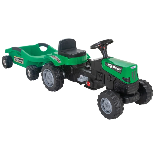 Kinder traptractor Big Power met aanhanger