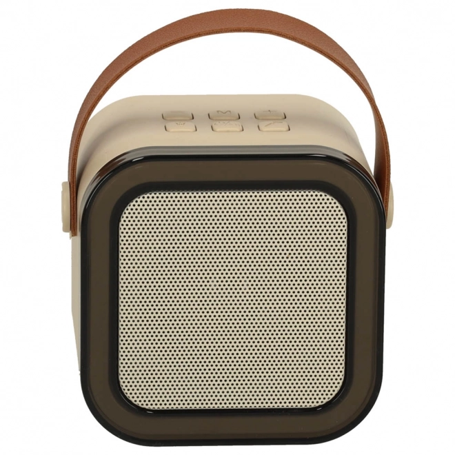 Karaoke set 2 microfoons + draagbare luidspreker BLUETOOTH USB LED beige kleur