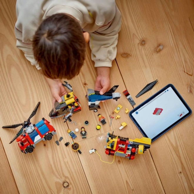 LEGOae City 60462 Remix: Hélicoptère, camion de pompiers et sous-marin