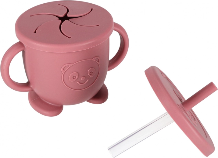 2-in-1 cup: snack and straw