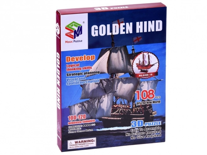 3D-puzzel schip Golden Hind