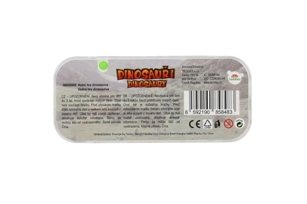 Water puzzelspel 15,5x7cm plastic dinosaurus 4 soorten 24 stuks in doos