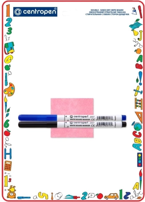 Tableau effaçable Centropen A4 recto-verso avec marqueurs
