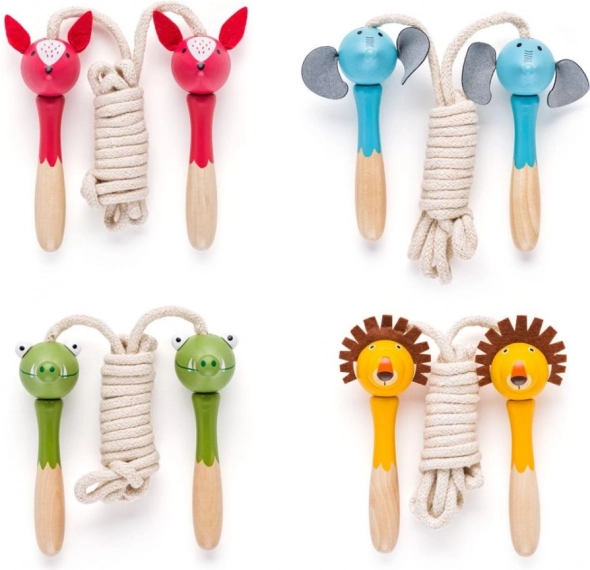 Jump Ropes for Kids with Wooden Animal Handles