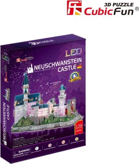 Puzzle 3D lumineux château de Neuschwanstein 128 pièces