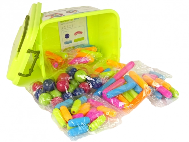 Jeu de construction magnétique dans une valise - 70 pièces