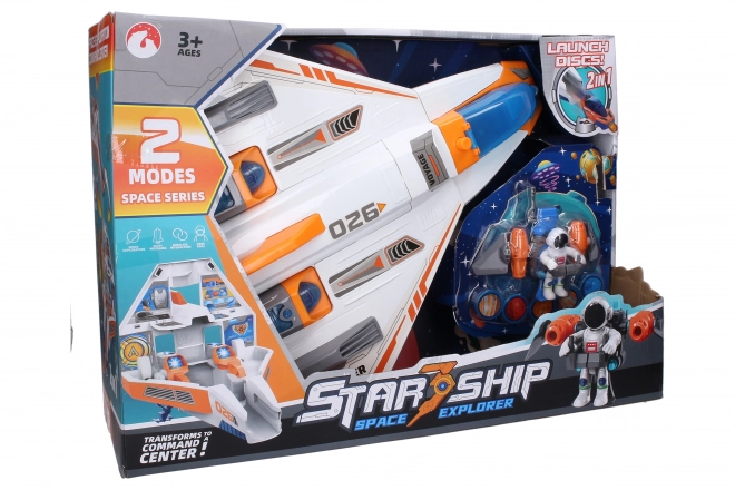Raket met kosmonaut en effecten
