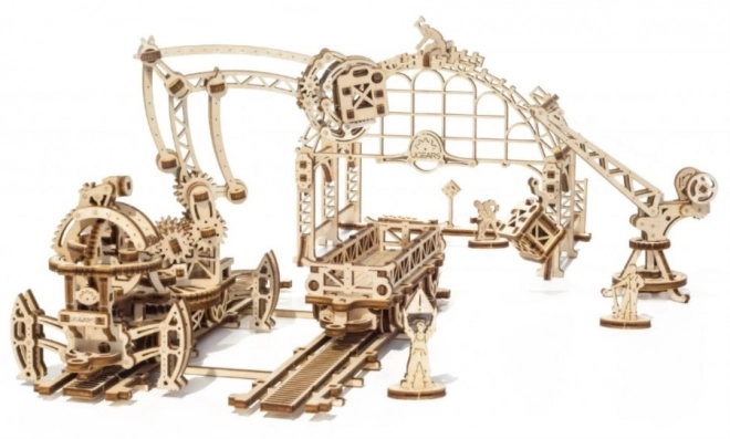 3D houten mechanische puzzel rangeerterrein