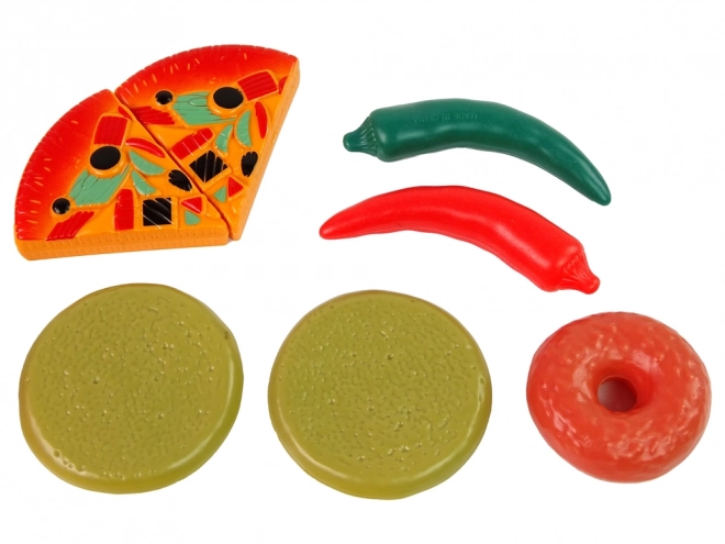 Set van 30 stuks plastic voedsel met fruit en friet