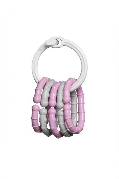 Rattle Ring with 5 Colorful Charms