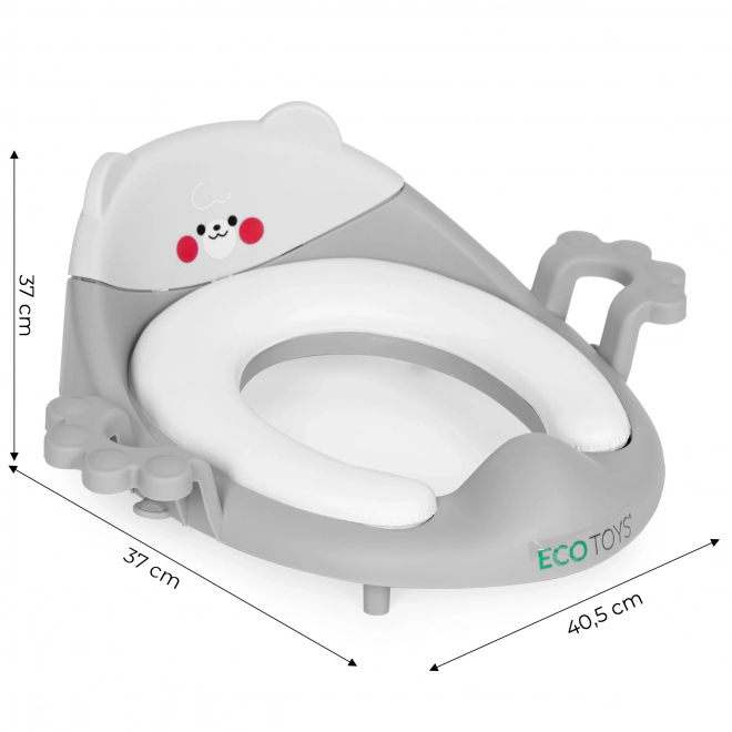 Kinder toiletzitting met houders en zacht kussen grijs ECOTOYS