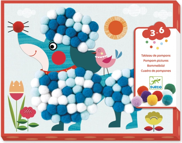 Collages with Pom-poms Dog Playfulness by Djeco