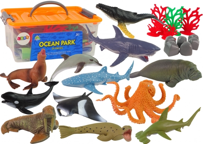 Zeebewoners Set vis Figuren in doos Accessoires 24 st.