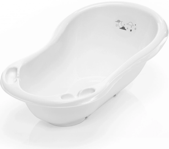 Baby bathtub 84cm "Moon" with plug, White