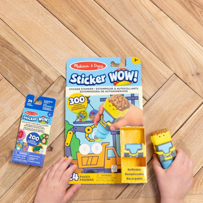 Sticker WOW! Aufkleberset mit Stempel Bagger