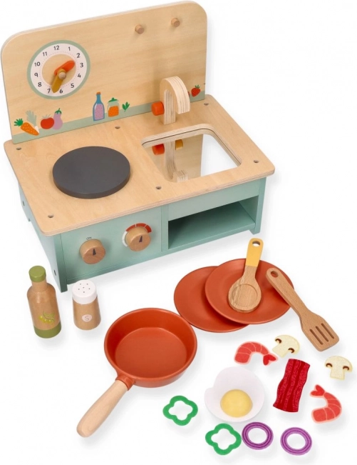 Small Wooden Kitchen with Accessories