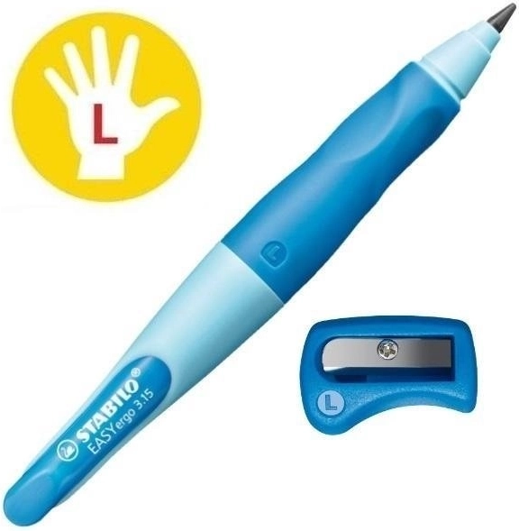 STABILO EASYergo potlood voor linkshandigen met puntenslijper 3,15 mm blauw
