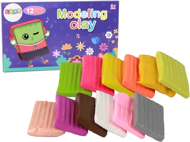 Pâte à modeler 12 couleurs mélange de tons pastel et vifs