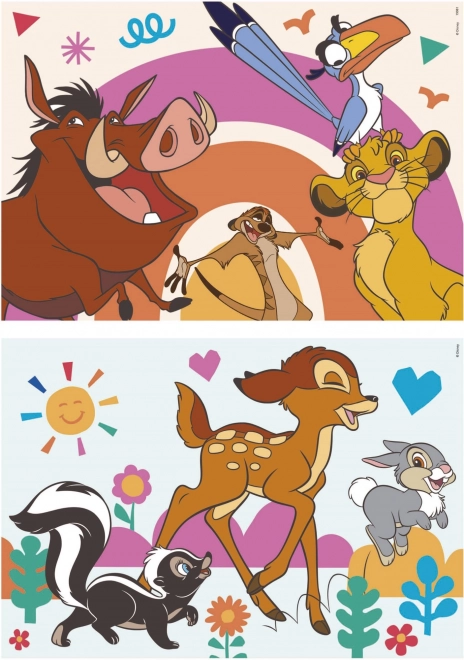 Houten puzzel De Leeuwenkoning en Bambi van Educa