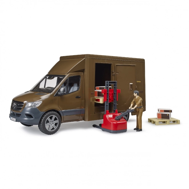 UPS Bruder MB Sprinter bestelwagen met figuur en accessoires