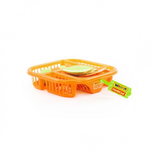 Children's Dish Set with Drainer