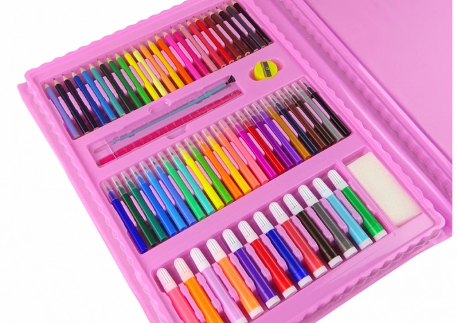 Kunstzinnige set roze koffers 208 stuks