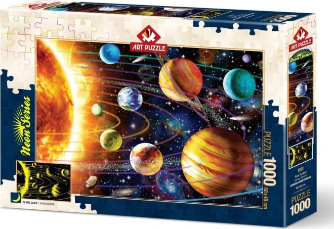 Lichtgevende puzzel Zonnestelsel 1000 stukken