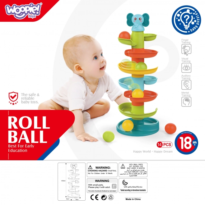 Bunte Spiral-Kugelbahn von Woopie