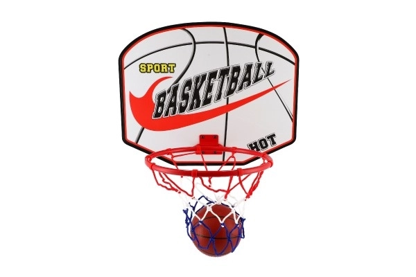 Basketbalset met houten bord en bal
