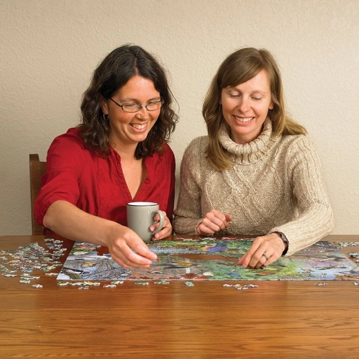 Relaxed puzzling with an included poster